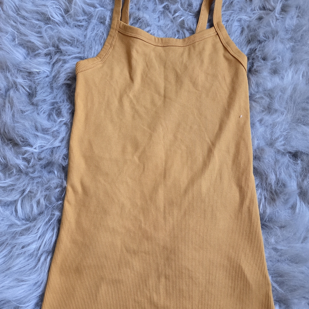 Mustard Yellow Ribbed Tank Top